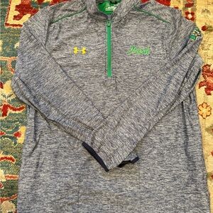 Men’s XL Notre Dame Under Armour Gray Quarter-Zip Pullover